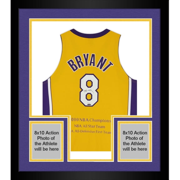 Framed Kobe Bryant Los Angeles Lakers Autographed Yellow Jersey with Embroidered Stats - #11 of a Limited Edition of 50 - Upper Deck - Fanatics Authentic Certified