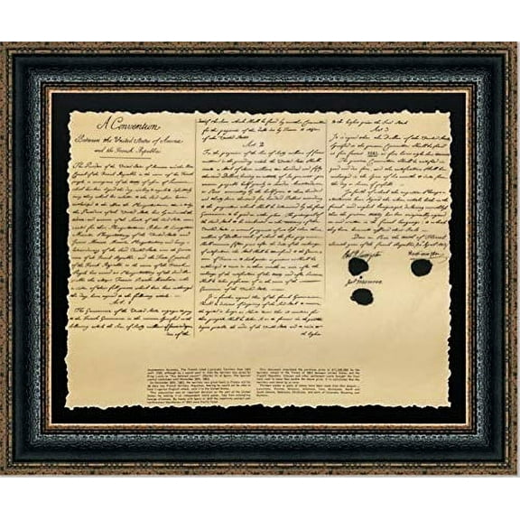 Framed Louisiana Purchase | Historic Document in Single Mat | 21L X 25W" Inches