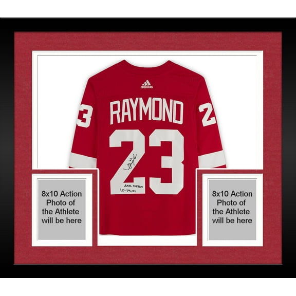 Framed Lucas Raymond Detroit Red Wings Autographed Red Adidas Authentic Jersey with "NHL Debut 10/14/21" Inscription - Fanatics Authentic Certified