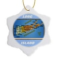thumbnail image 1 of 3drose, Framed Map of Long Island, 3 inch Snowflake Porcelain Ornament, 1 of 7