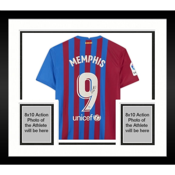 Framed Memphis Depay FC Barcelona Autographed 2021-22 Home Jersey - Fanatics Authentic Certified