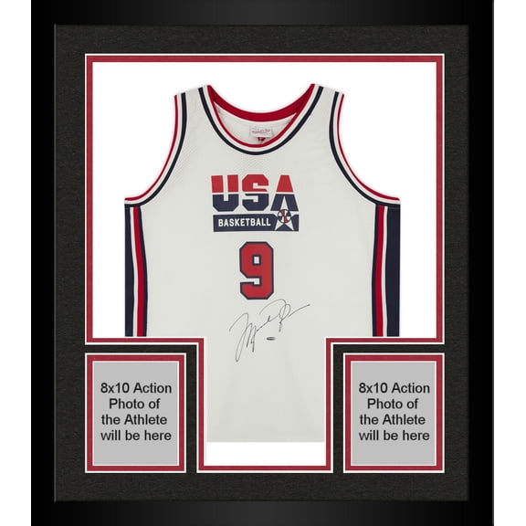 Framed Michael Jordan Chicago Bulls Autographed Team USA 1992 White Jersey - Upper Deck - Fanatics Authentic Certified