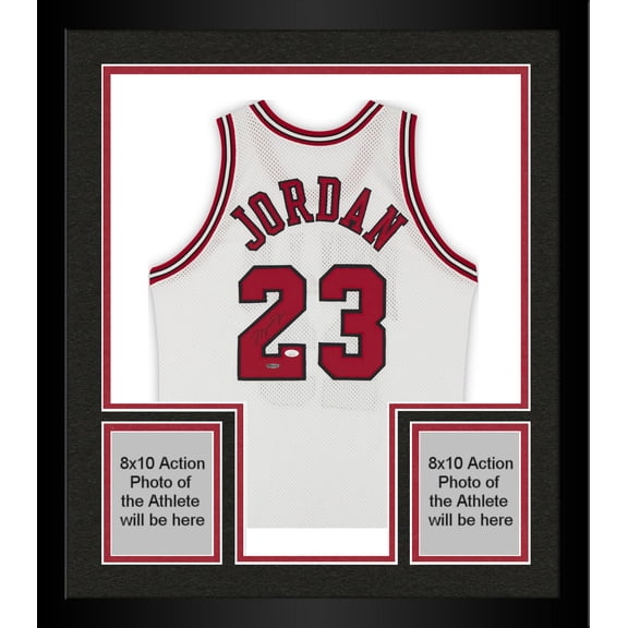 Framed Michael Jordan Chicago Bulls Autographed White Jersey - Upper Deck - Fanatics Authentic Certified