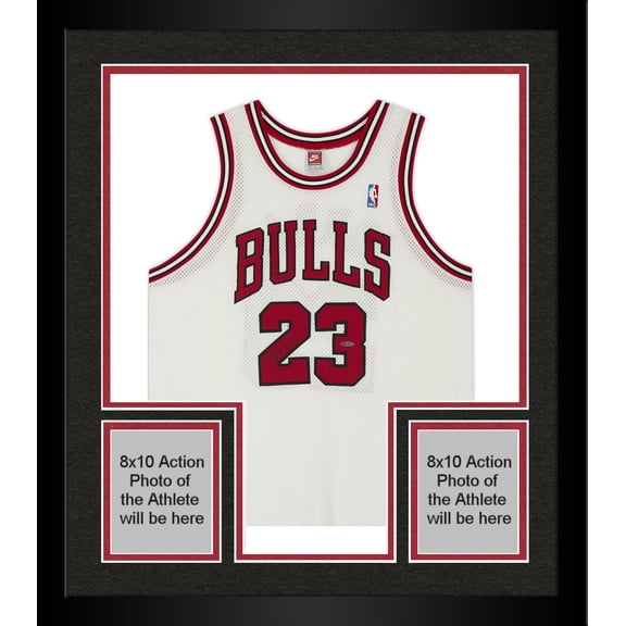 Framed Michael Jordan Chicago Bulls Autographed White Jersey with Retirement Season Embroidered - UDA - Fanatics Authentic Certified