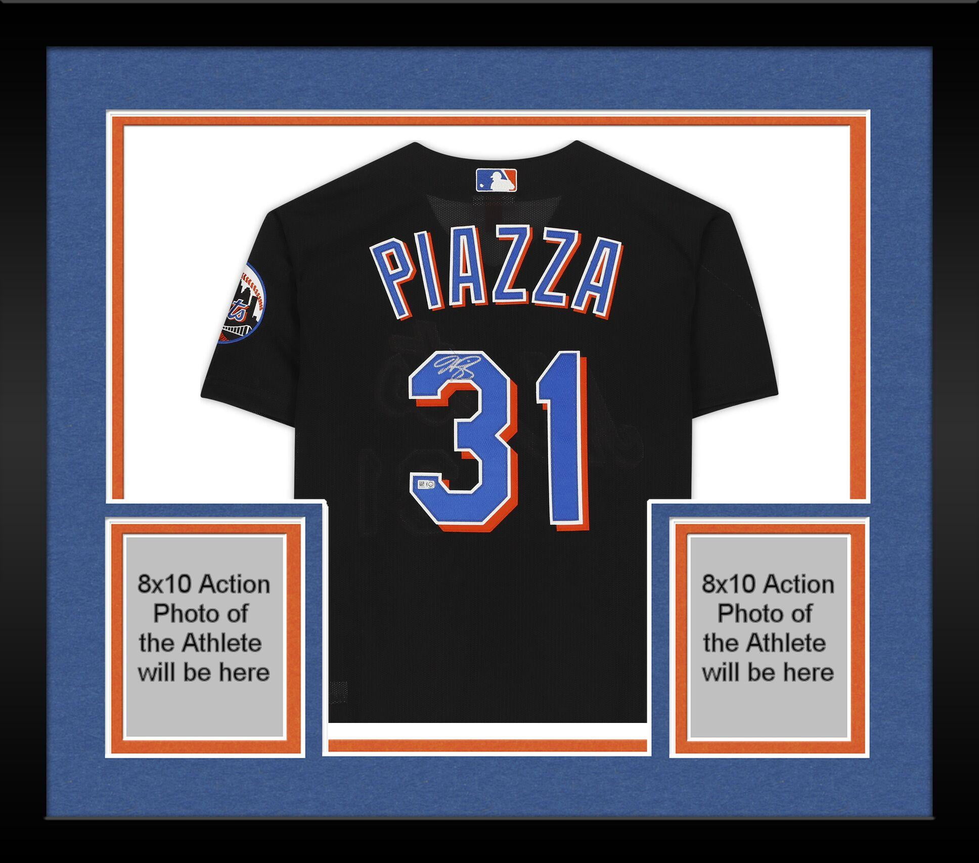 Framed Mike Piazza New York Mets Autographed Mitchell and Ness Black Batting Practice Replica Jersey - Fanatics Authentic Certified