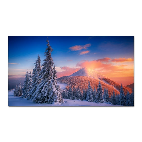 Framed Mountain Wall Art Large Scenery Wall Decal Winter Wonderlands Painting For Livingroom Bedroom Decoration Framed Painting Ready to Hang