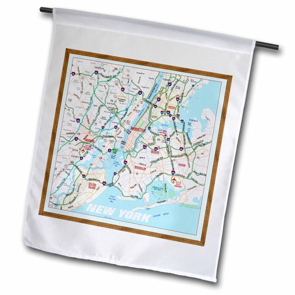 3dRose, Framed NYC Boroughs, 18 x 27 inch Garden Flag