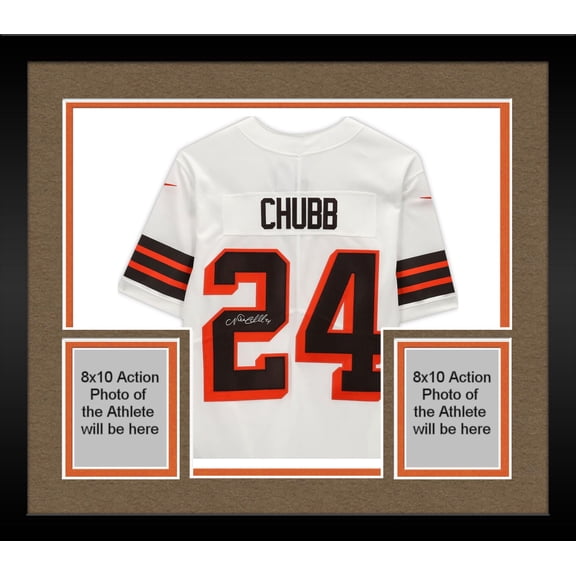 Framed Nick Chubb Cleveland Browns Autographed White Alternate Limited Jersey - Fanatics Authentic Certified