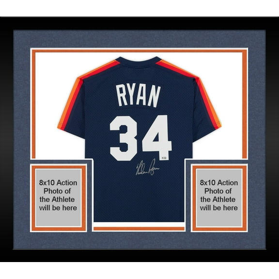 Framed Nolan Ryan Houston Rangers Autographed Navy Mitchell & Ness Authentic Jersey - Fanatics Authentic Certified