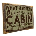 thumbnail image 1 of Framed, Outdoor What Happens at the Cabin Stays at the Cabin 9"x12" Metal Sign, Wall Decor for Mancave, Den, or Gameroom, Hand-Crafted from reclaimed materials, 1 of 4