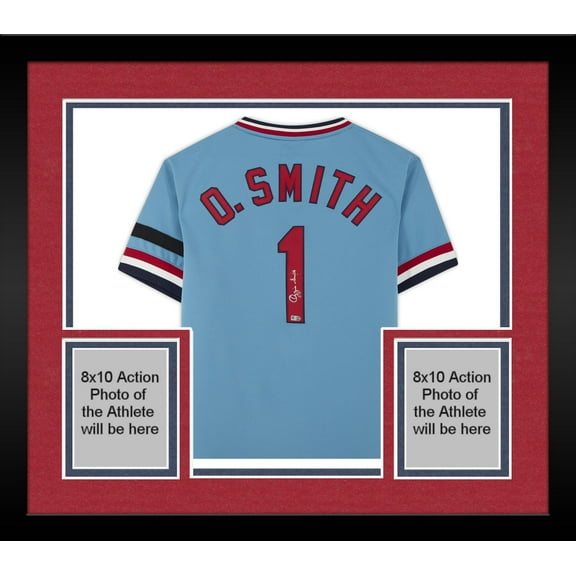 Framed Ozzie Smith St. Louis Cardinals Autographed Light Blue Mitchell & Ness Authentic Jersey - Fanatics Authentic Certified