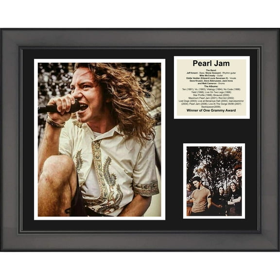 Framed Pearl Jam Band Discography 11"x14" Music Three Photo Collage