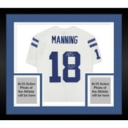 Framed Peyton Manning Indianapolis Colts Autographed White Mitchell & Ness Replica Jersey with "SB XLI MVP" Inscription - Fanatics Authentic Certified