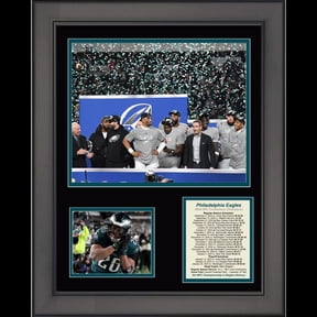 Framed Philadelphia Eagles 2024 NFC Conference Champions Football 11"x14" Three Photo Collage