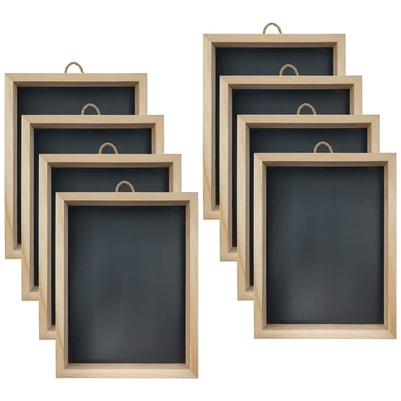 Make Market Framed Pinewood Chalkboard - 8" x 10" Chalkboard with Unfinished Wood Frame & Jute Hanger for DIY Signs, Home, Office & Classroom Use, 8 Pack