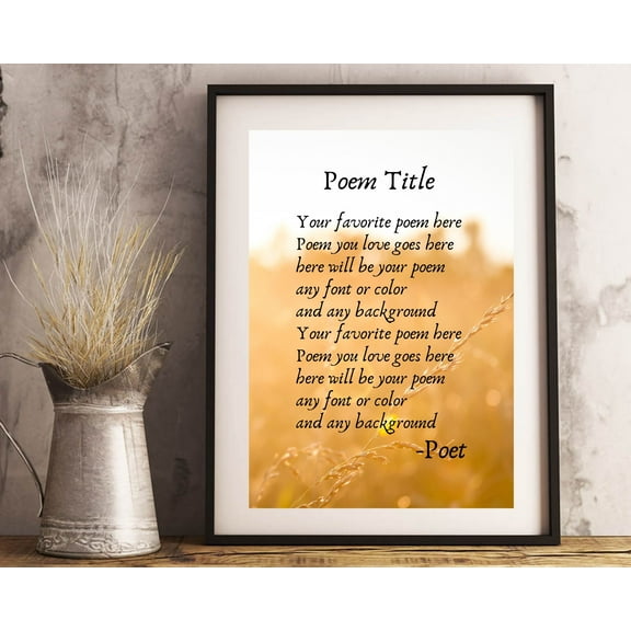 Framed Poem Print Custom Custom Poem Printing Word art