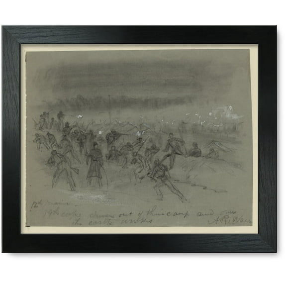 Framed Print: 12th Maine--19th Corps Driven Out Of Their Camp And Over The Earth
