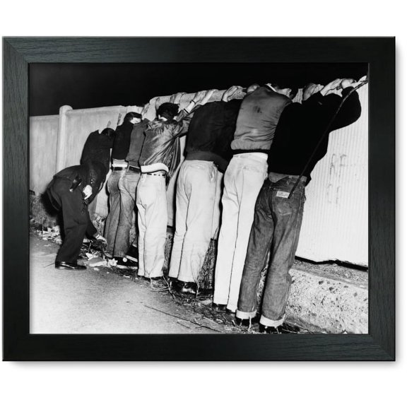 Framed Print: 7 Boys Line Up At Pacific St. Between Carlton Ave. & Vanderbilt