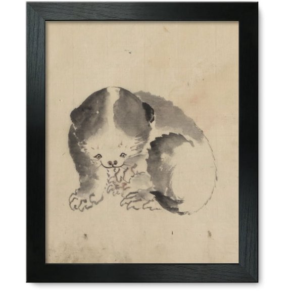 Framed Print: A Cat Cleaning Its Claws, circa 1830