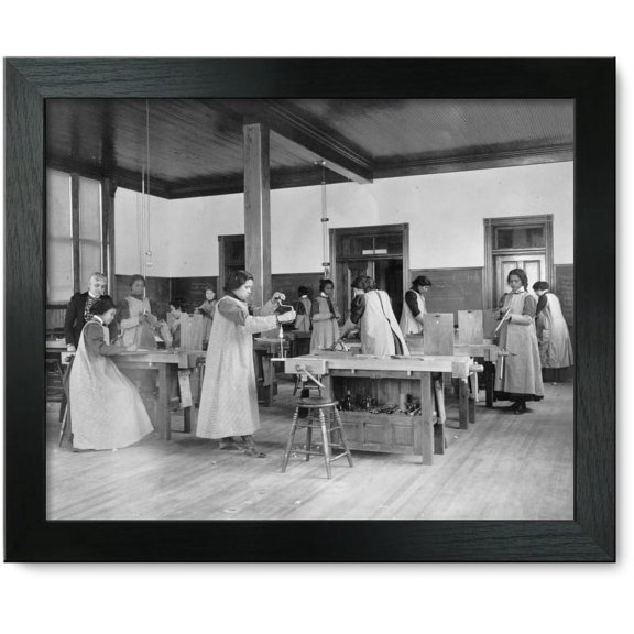Framed Print: A Class In Sloyd Woodworking, 1899