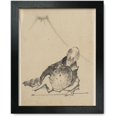 thumbnail image 1 of Framed Print: A Monk Reclining, Holding A Large Conical Hat In Front Of Him, With, 1 of 3