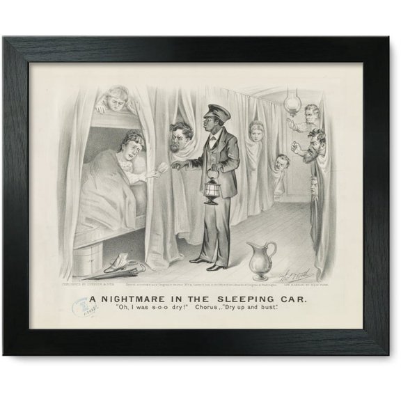 Framed Print: A Nightmare In The Sleeping Car: Oh, I Was S-O-O Dry! Chorus,--Dry