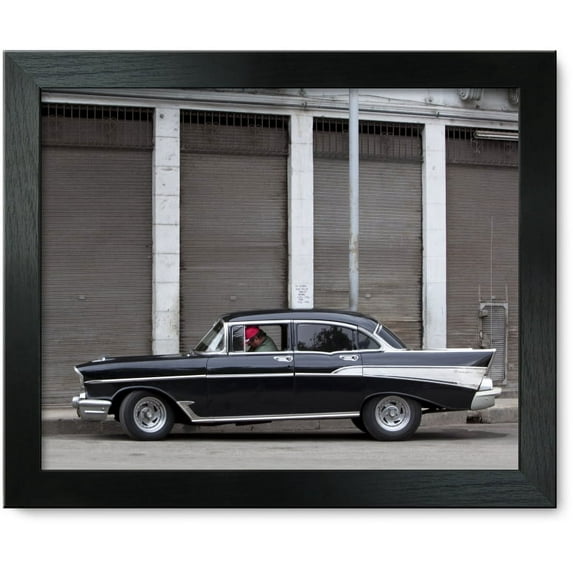 Framed Print: A Vintage Car Sits On A Street In Old Havana, Cuba, 2010