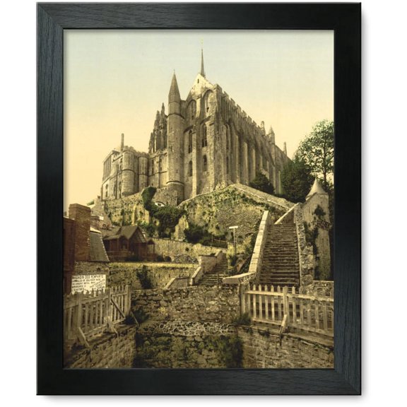 Framed Print: Abbey From The Ramparts, Mont St. Michel, France, circa 1890