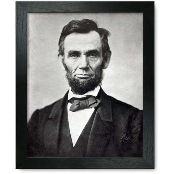 Framed Print: Abraham Lincoln, Head-And-Shoulders Portrait, Facing Front, 1863