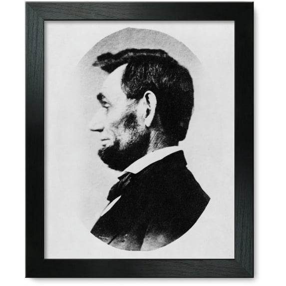 Framed Print: Abraham Lincoln, Head-And-Shoulders Portrait, In Profile Facing
