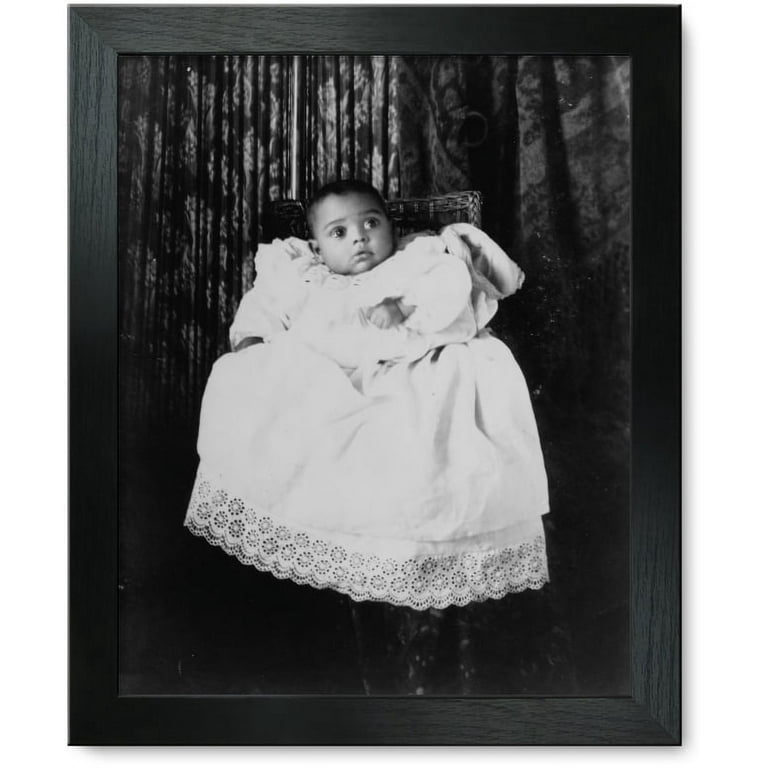 Framed Print: African American Baby, Wearing Christening Gown