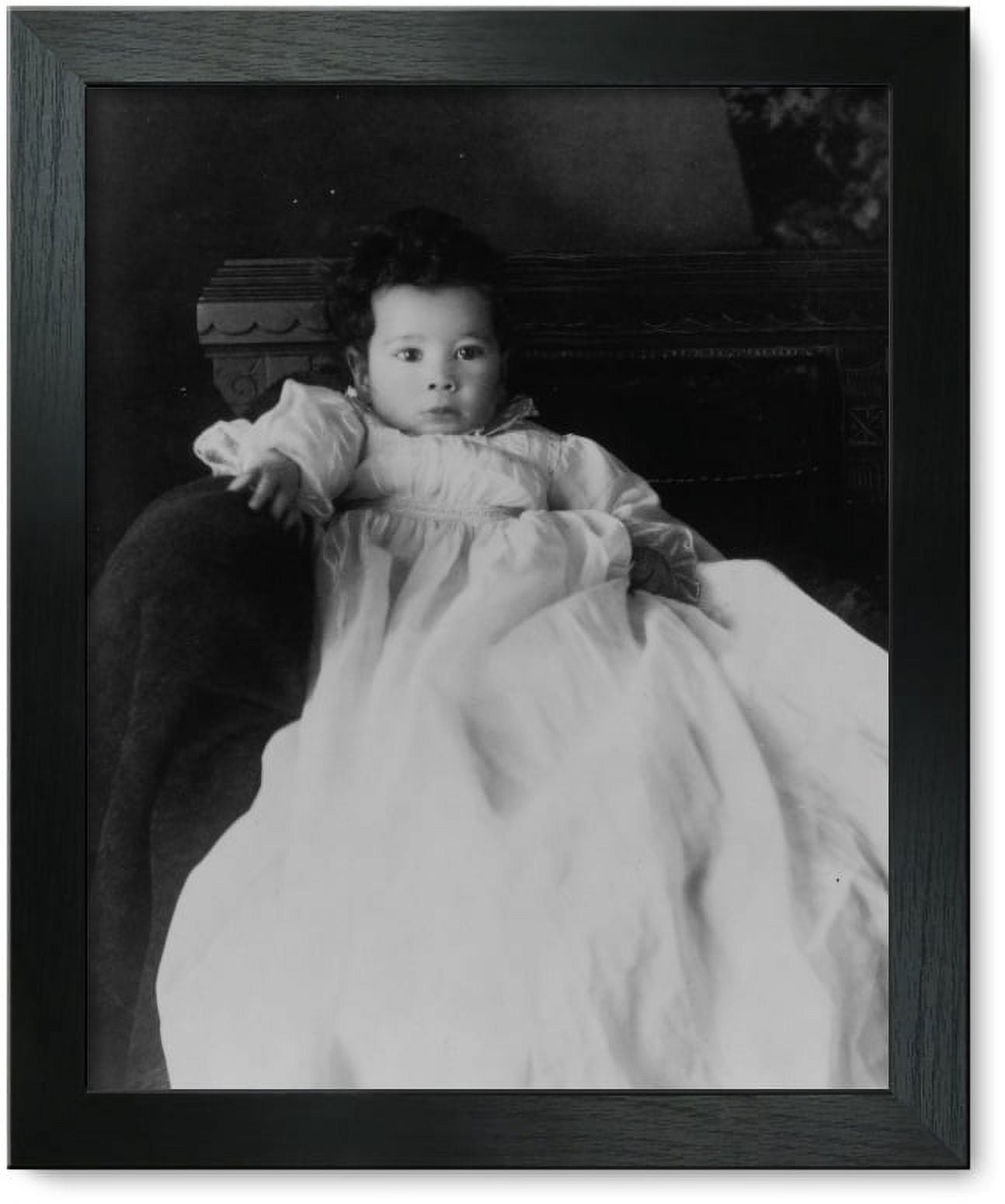 Framed Print: African American Infant, Wearing Christening Gown