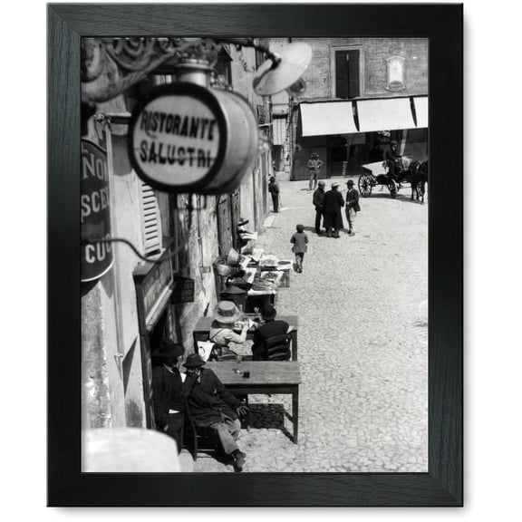 Framed Print: Albano, Italy, 1909 Or 1910. T. R. Roosevelt Before The Restaurant