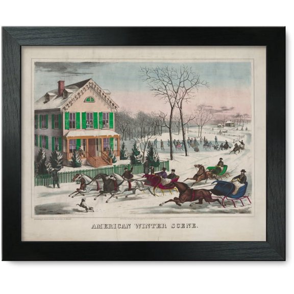 Framed Print: American Winter Scene, 1867
