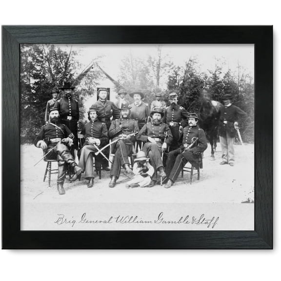 Framed Print: Brig. General William Gamble & Staff, circa 1861