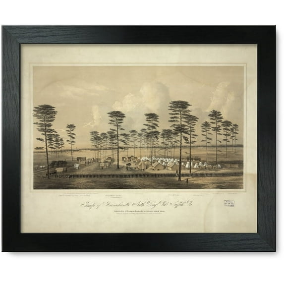 Framed Print: Camp Of The Massachusetts Sixth Regt., Vol. Suffolk, Va