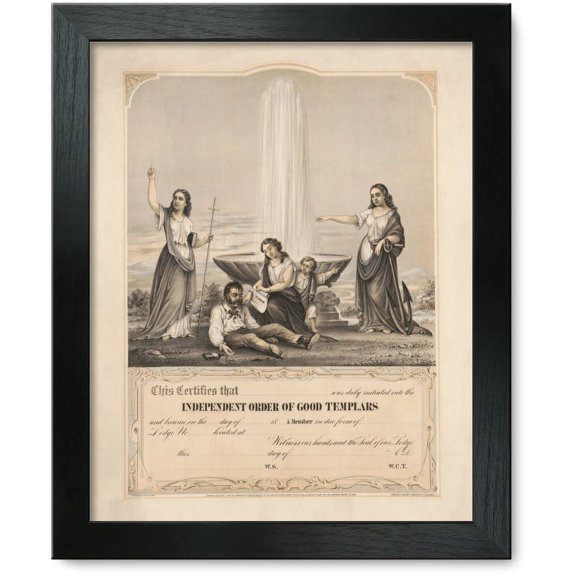 Framed Print: Certificate For Independent Order Of Good Templars