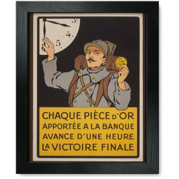 Framed Print: Chaque Piece D'or Apporte A La Banque Avance D'une Heure La