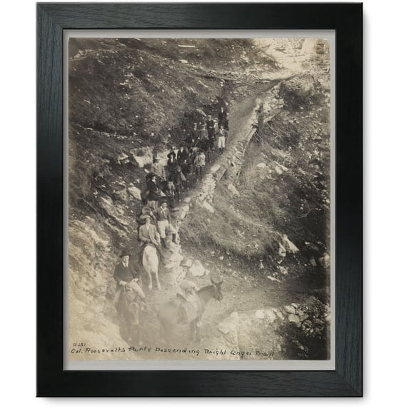 Framed Print: Col. Roosevelt's Party Descending Bright Angel Trail, 1911