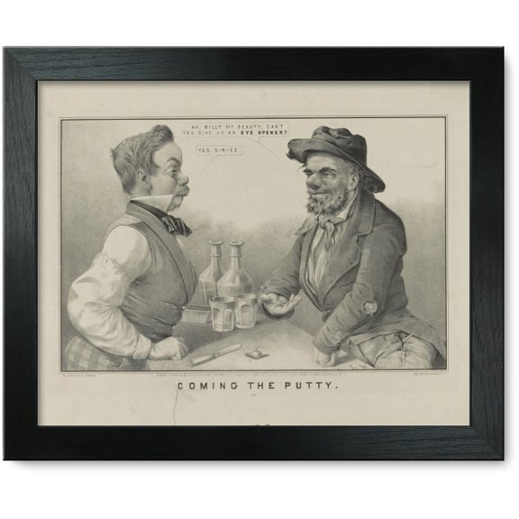 Framed Print: Coming The Putty, 1853