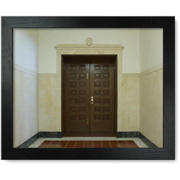 Framed Print: Courtroom Door, William J. Nealon Federal Building And U.S