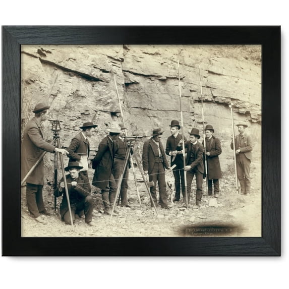 Framed Print: Deadwood Central R.R. Engineer Corps, 1888