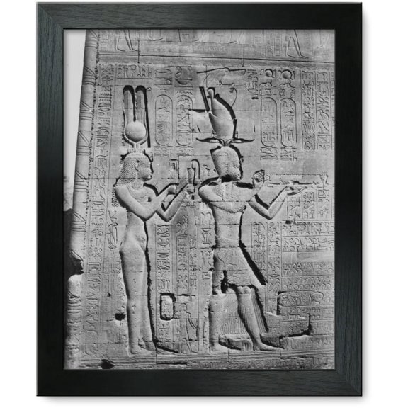 Framed Print: Denderah (Tentyris) - Temple D'athor - Face Posterieure - Cleopatre