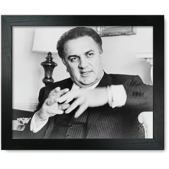Framed Print: Federico Fellini, Half-Length Portrait, Facing Slightly Right, 1965