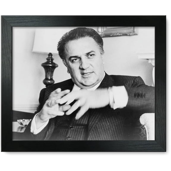 Framed Print: Federico Fellini, Half-Length Portrait, Facing Slightly Right, 1965