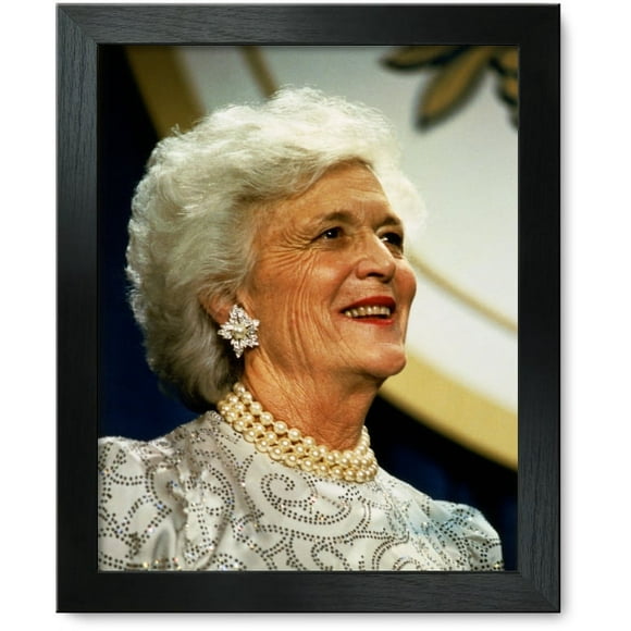 Framed Print: First Lady Barbara Bush, Head-And-Shoulders Portrait Facing Right