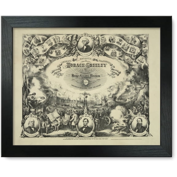 Framed Print: For President Horace Greeley Of New York And For Vice President