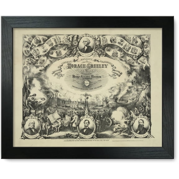 Framed Print: For President Horace Greeley Of New York And For Vice President