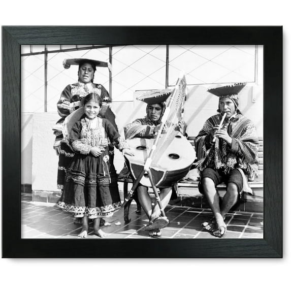 Framed Print: Four Quechua Indians (L To R) Maria Palimino; Her Sister Raymunda