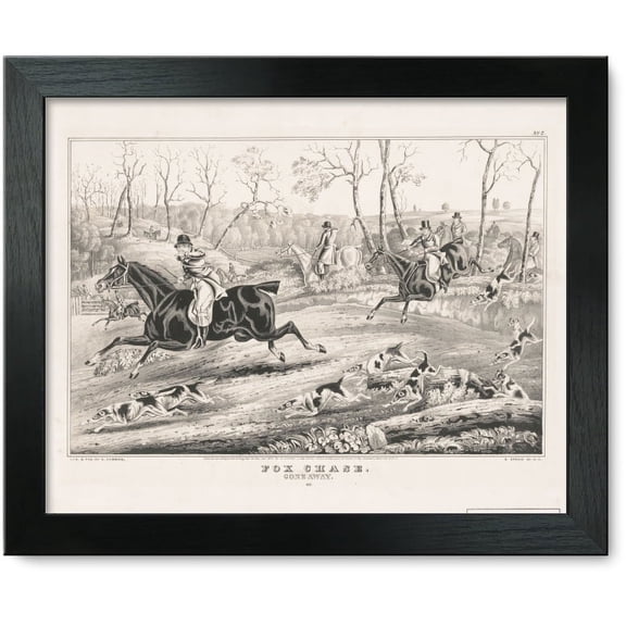 Framed Print: Fox Chase: Gone Away, 1846